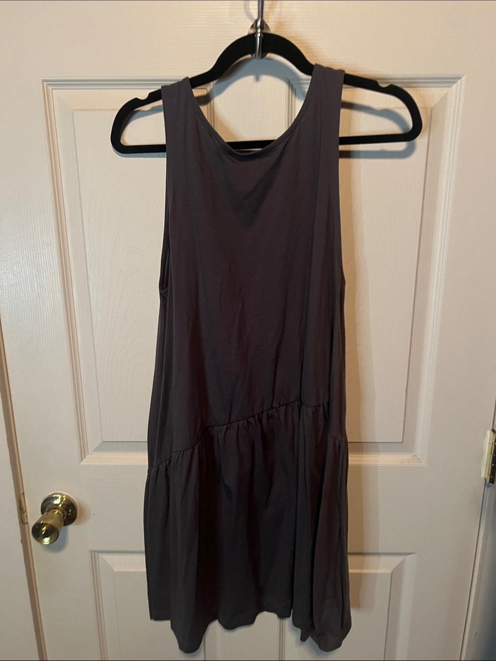 ASOS Sleeveless Tiered Mini Dress in Charcoal Gray